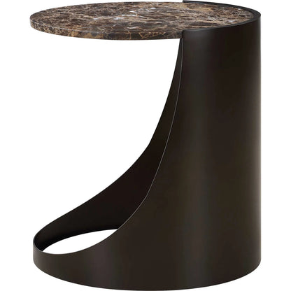 Welling Modern Side Table by Uttermost in black. Made from metal, marble in a unique style.