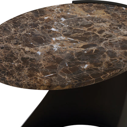 Welling Modern Side Table by Uttermost in black. Made from metal, marble in a unique style.