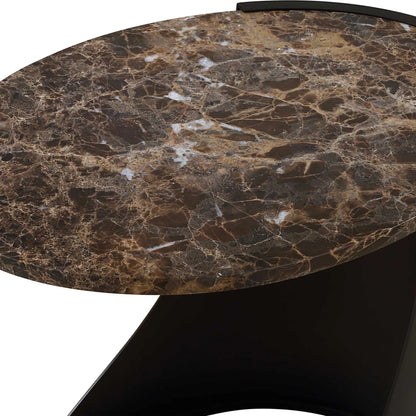 Welling Modern Side Table by Uttermost in black. Made from metal, marble in a unique style.