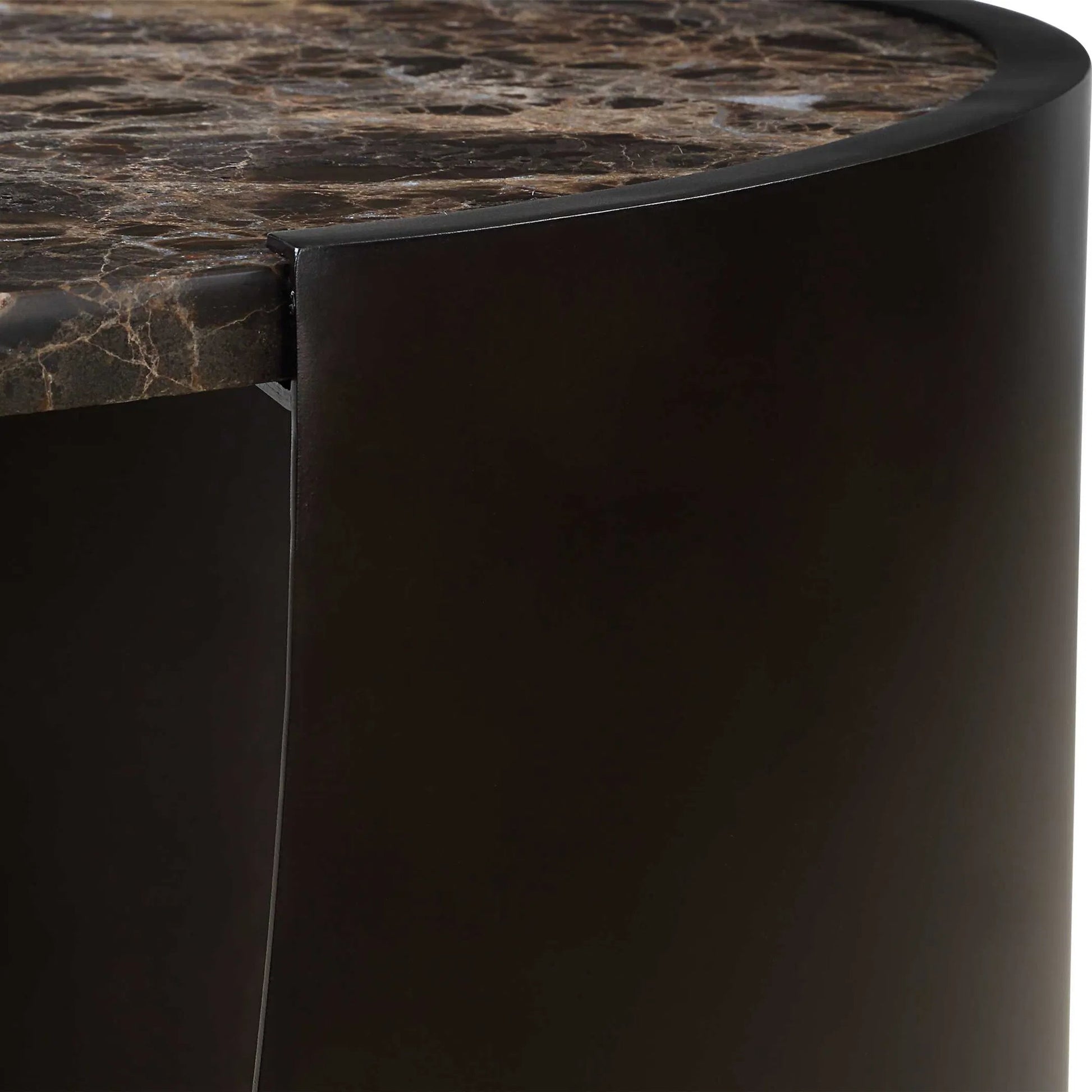 Welling Modern Side Table by Uttermost in black. Made from metal, marble in a unique style.