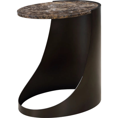 Welling Modern Side Table by Uttermost in black. Made from metal, marble in a unique style.