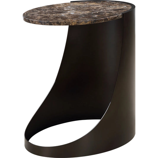 Welling Modern Side Table by Uttermost in black. Made from metal, marble in a unique style.