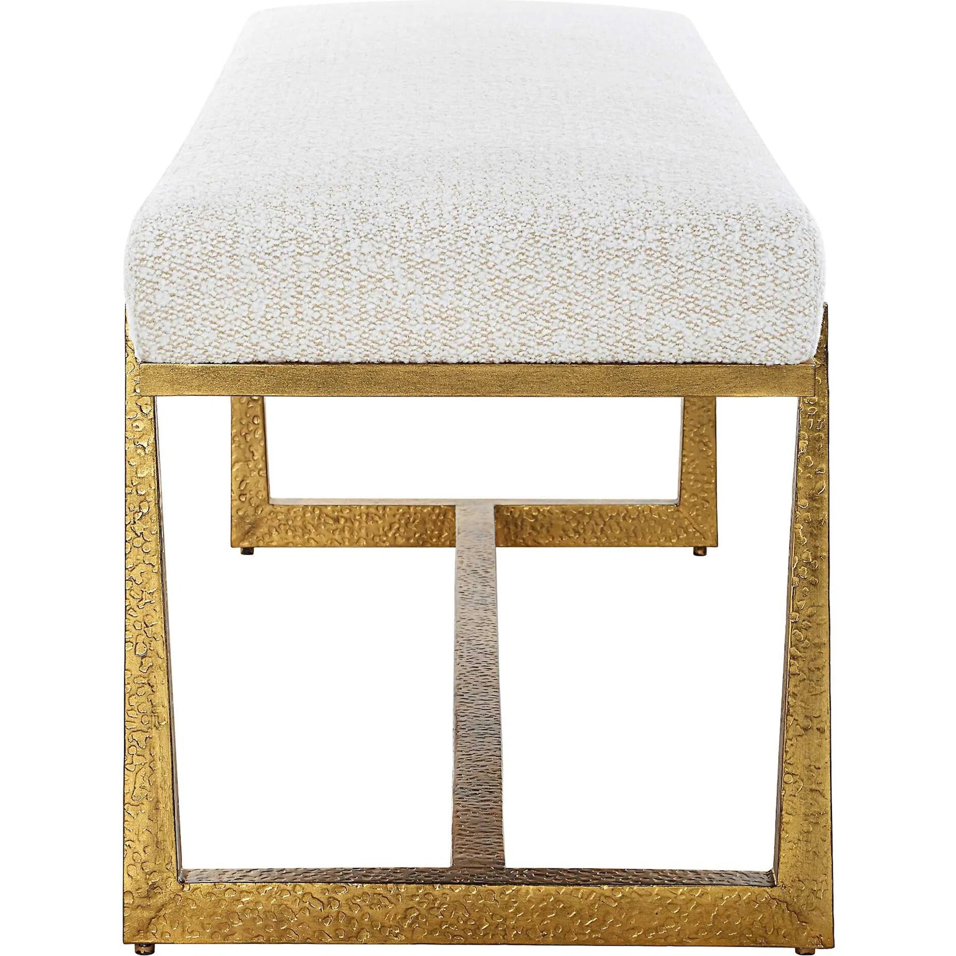 Midas Bench by Uttermost in gold. Made from metal, mdf, foam in a unique style.