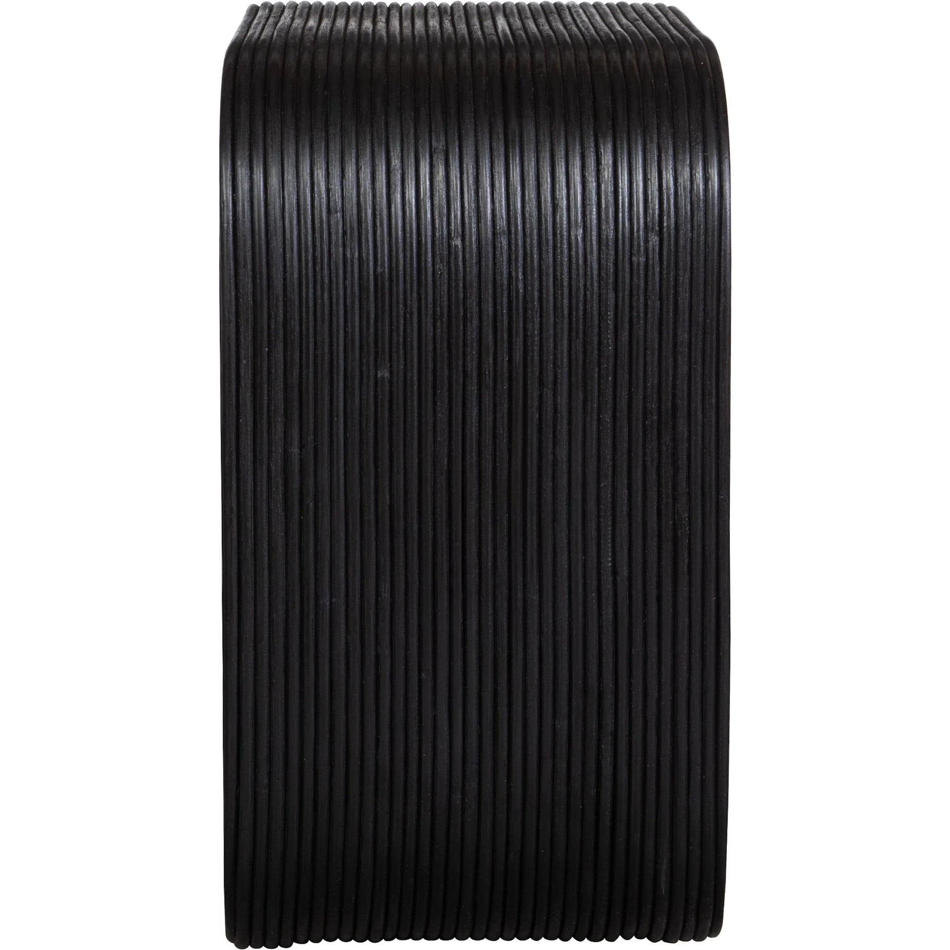 Compton Rattan Side Table by Uttermost in black. Made from rattan core, mahogani wood in a modern style.