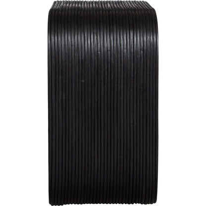 Compton Rattan Side Table by Uttermost in black. Made from rattan core, mahogani wood in a modern style.