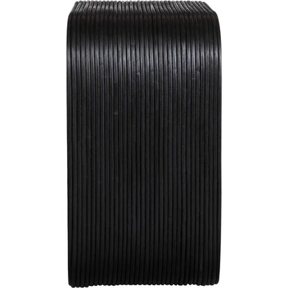 Compton Rattan Side Table by Uttermost in black. Made from rattan core, mahogani wood in a modern style.