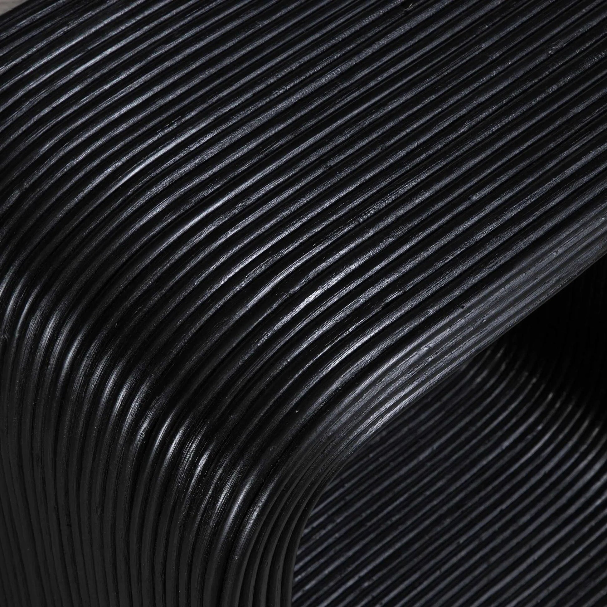 Compton Rattan Side Table by Uttermost in black. Made from rattan core, mahogani wood in a modern style.