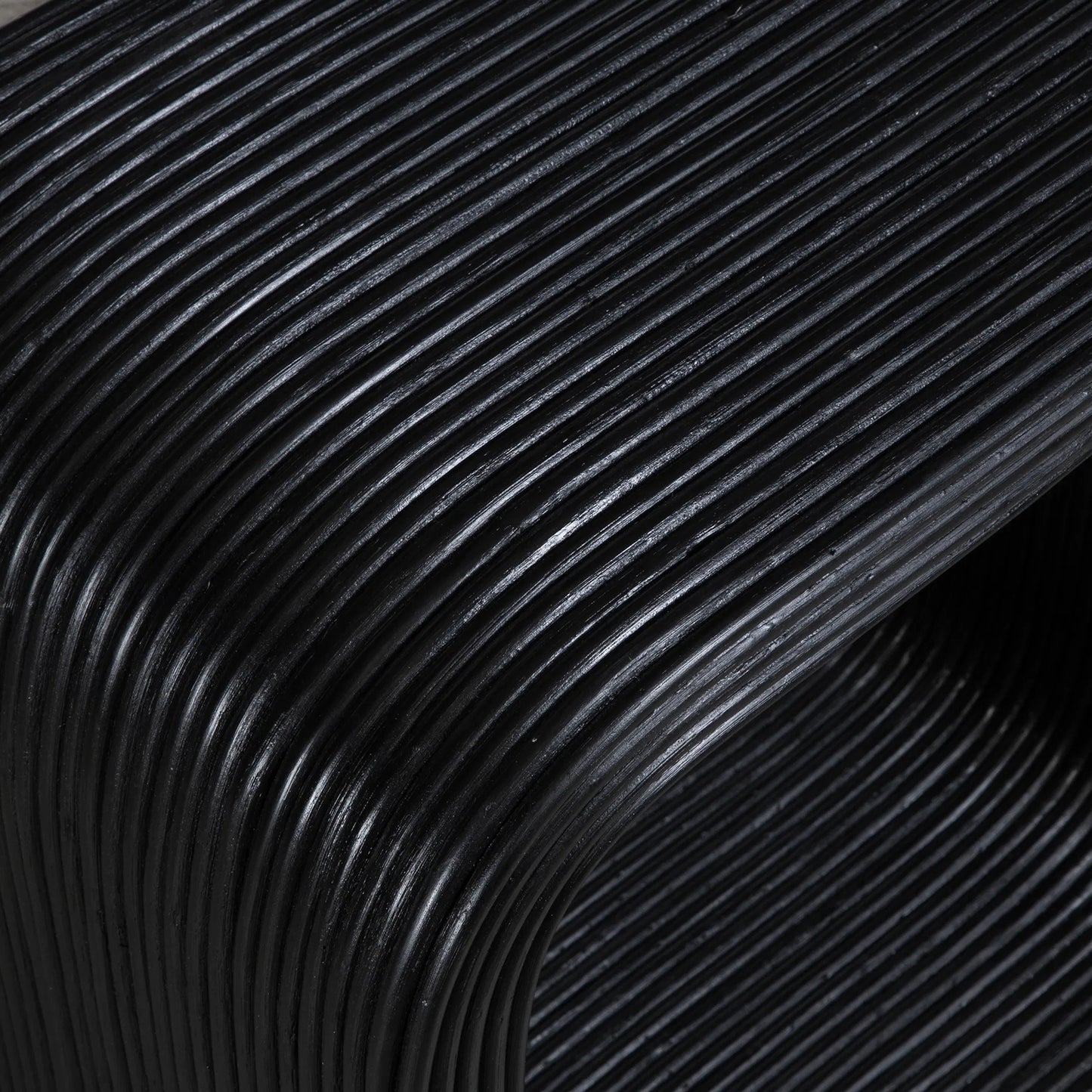 002 SI-2295348 | Closeup | Compton Rattan Side Table by Uttermost in black. Made from rattan core, mahogani wood in a modern style.