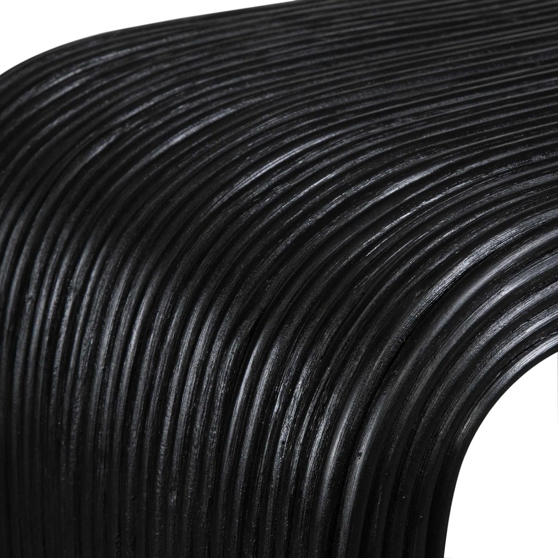 Compton Rattan Side Table by Uttermost in black. Made from rattan core, mahogani wood in a modern style.