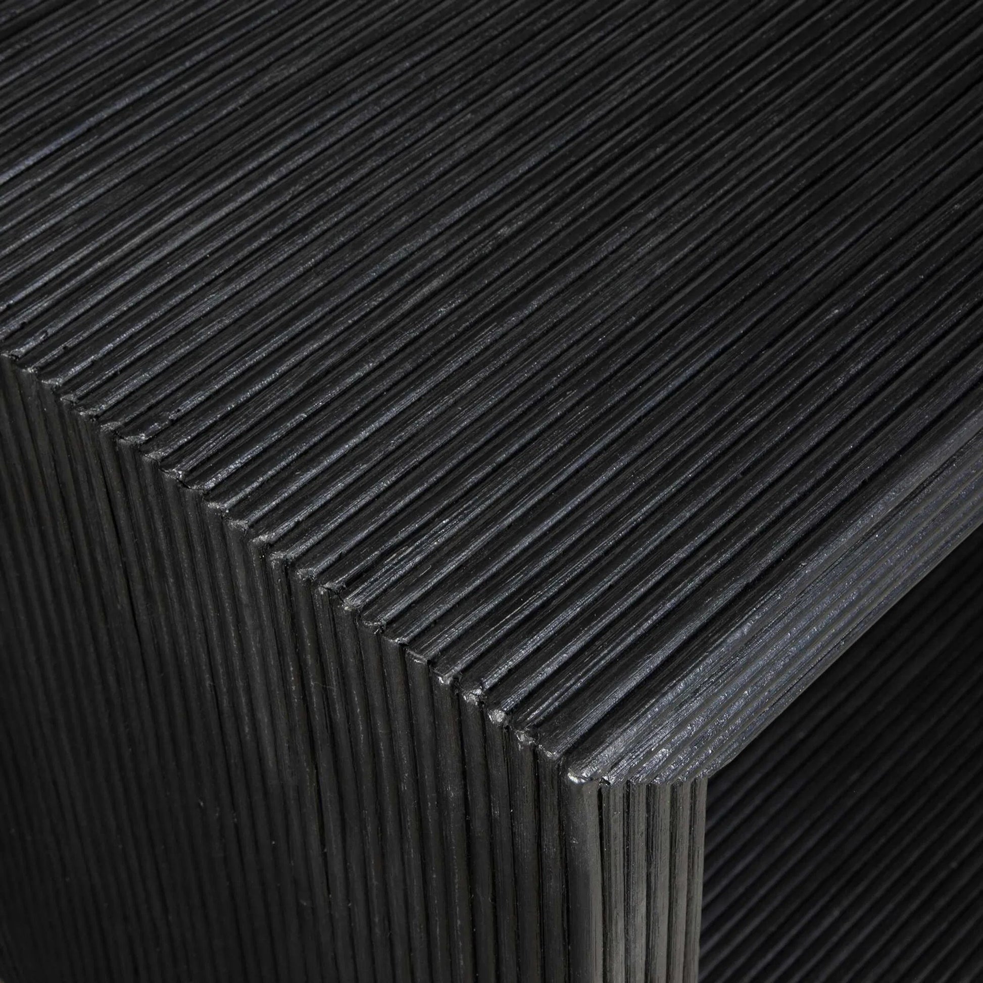 Compton Console Table by Uttermost in black. Made from rattan core, mahogani wood in a modern style.