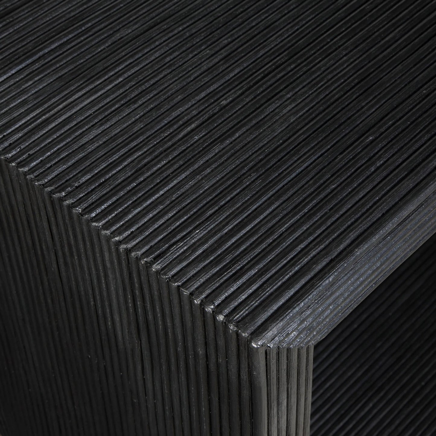 002 SI-2295354 | Closeup | Compton Console Table by Uttermost in black. Made from rattan core, mahogani wood in a modern style.