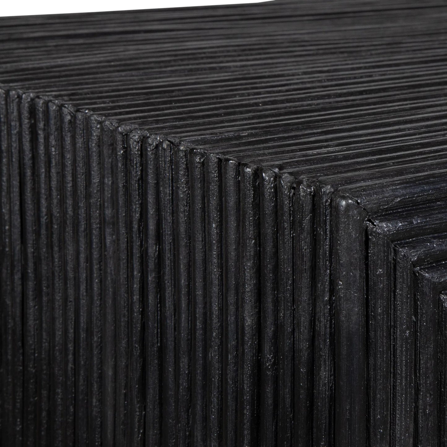 003 SI-2295354 | Closeup | Compton Console Table by Uttermost in black. Made from rattan core, mahogani wood in a modern style.