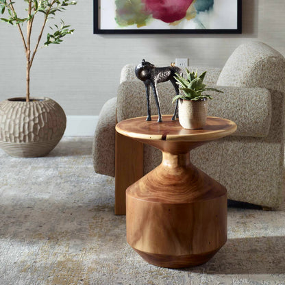 Lynx Hourglass Accent Table by Uttermost in natural. Made from suar wood in a traditional style.