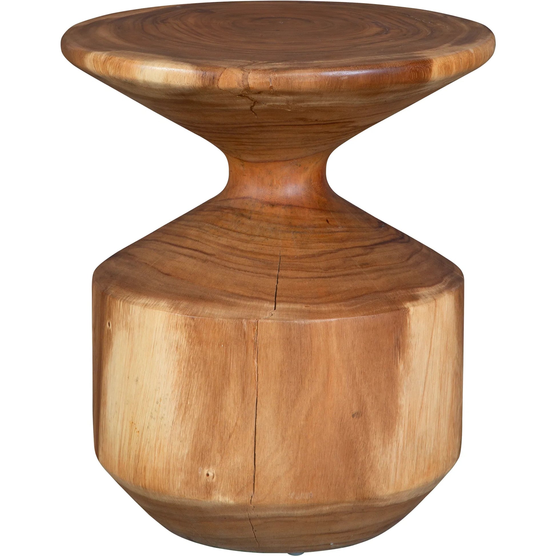 Lynx Hourglass Accent Table by Uttermost in natural. Made from suar wood in a traditional style.