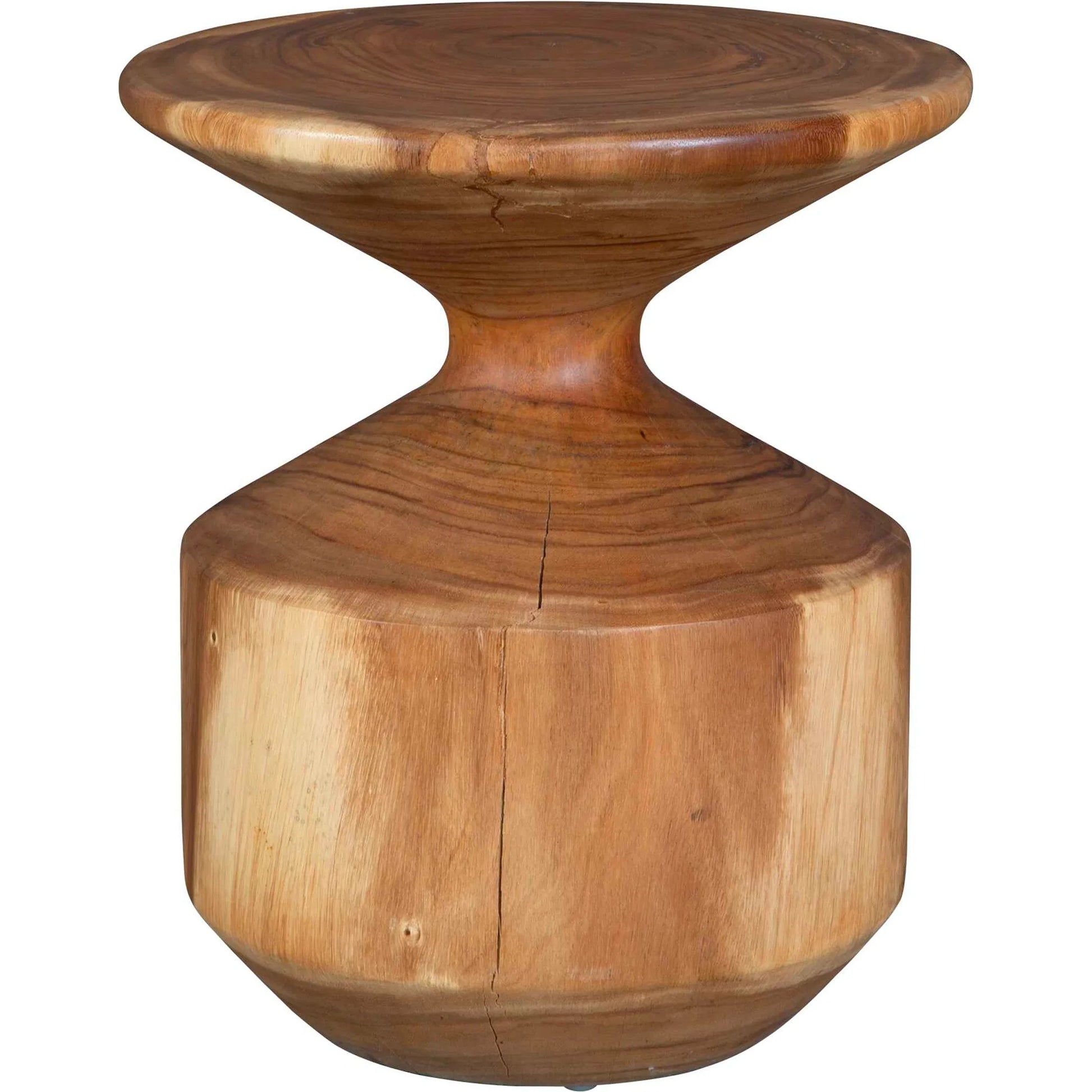 Lynx Hourglass Accent Table by Uttermost in natural. Made from suar wood in a traditional style.