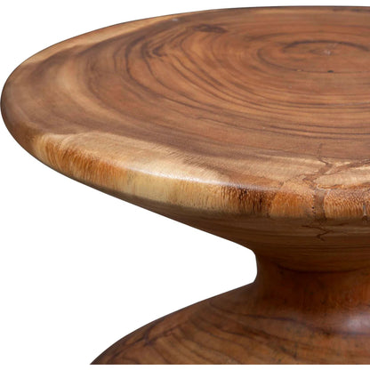 Lynx Hourglass Accent Table by Uttermost in natural. Made from suar wood in a traditional style.