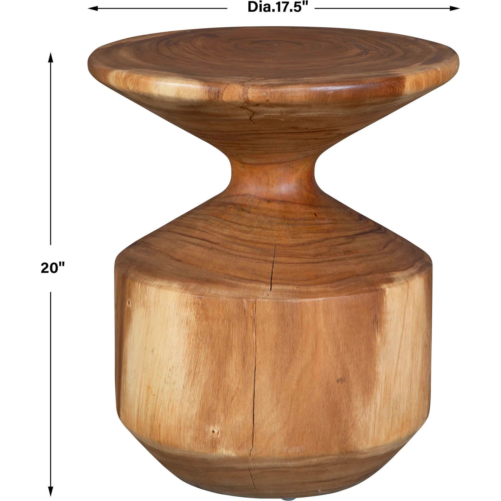 Lynx Hourglass Accent Table by Uttermost in natural. Made from suar wood in a traditional style.
