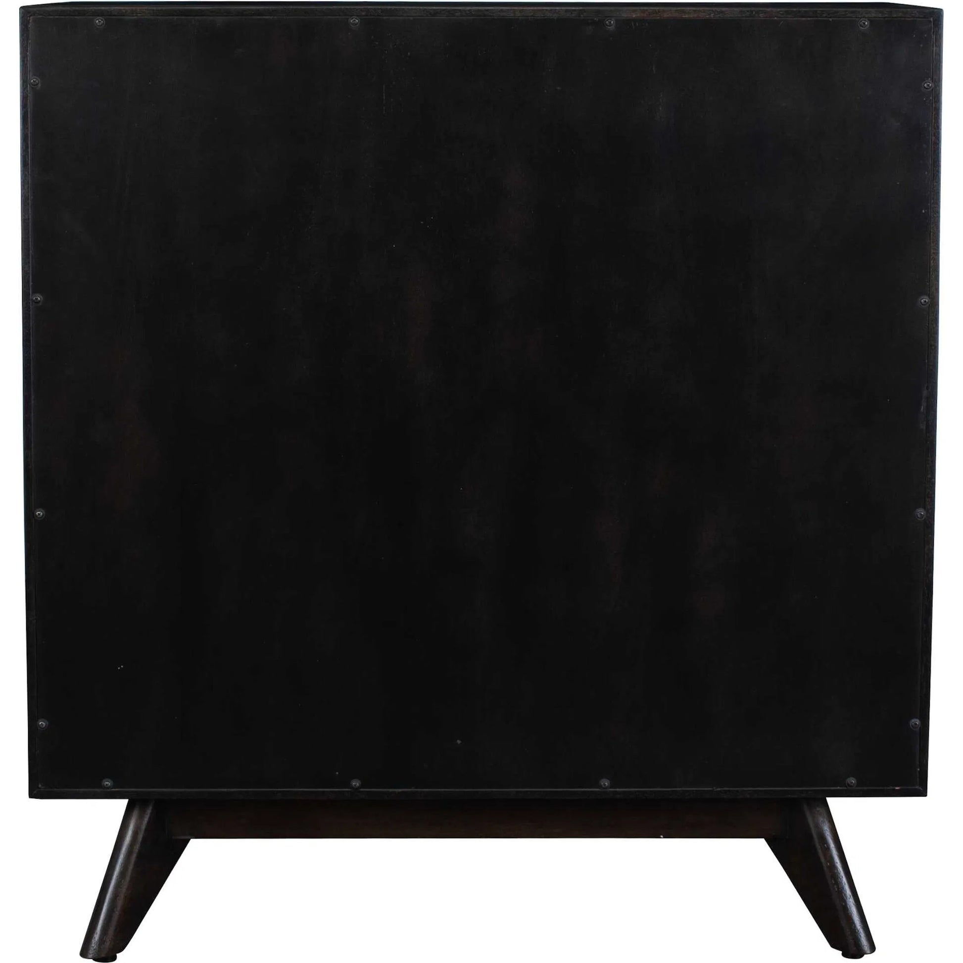 Reina Modern 2 Door Cabinet by Uttermost in dark walnut. Made from mdf mango veneer, java wood in a unique style.