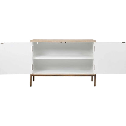 Weimar 2 Door Cabinet by Uttermost in natural, cream, bronze. Made from fir, mdf, iron, red oak in a transitional style.