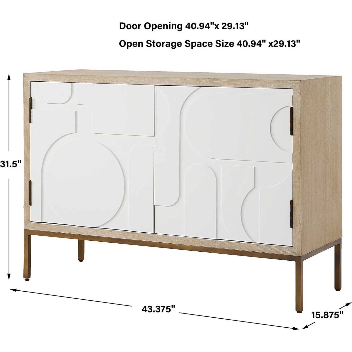 003 SI-2386759 | Additional Silo | Weimar 2 Door Cabinet by Uttermost in natural, cream, bronze. Made from fir, mdf, iron, red oak in a transitional style.