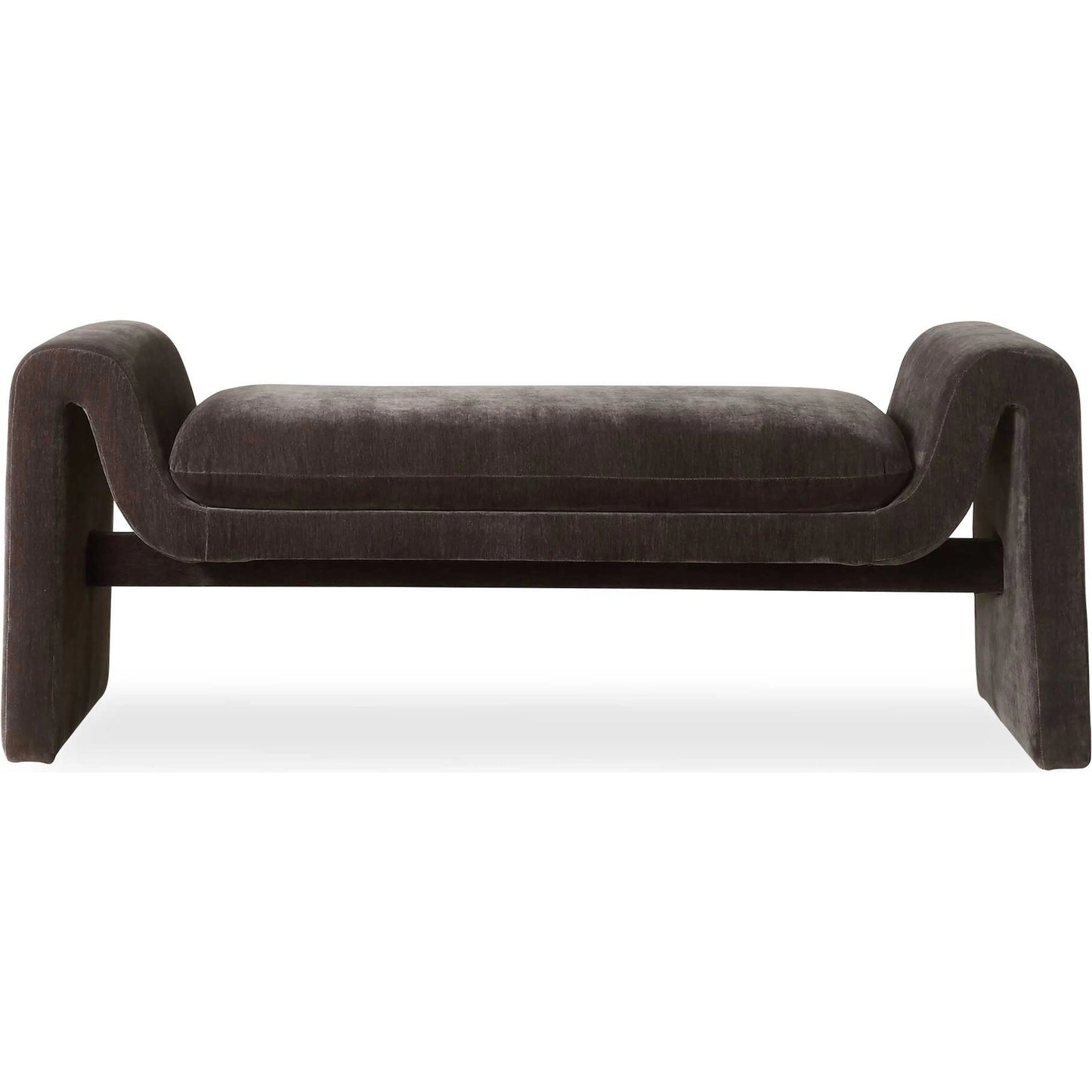 002 SI-2386652 | Additional Silo | Manson Modern Bench by Uttermost in charcoal. Made from hardwood, plywood, fabric, foam in a unique style.