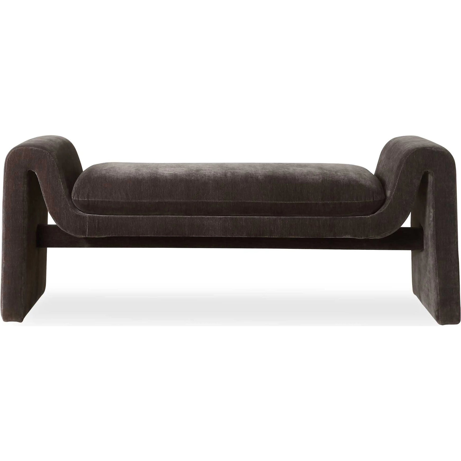Manson Modern Bench by Uttermost in charcoal. Made from hardwood, plywood, fabric, foam in a unique style.