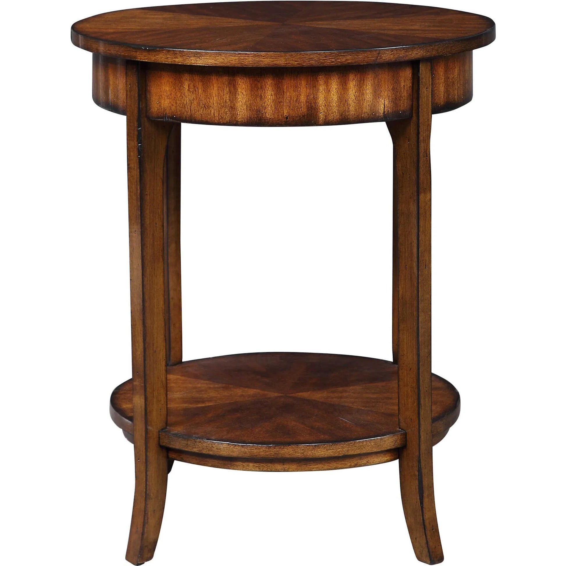 Carmel Round Lamp Table by Uttermost. Made from particle board, solid wood, veneer in a modern style.