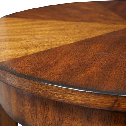 Carmel Round Lamp Table by Uttermost. Made from particle board, solid wood, veneer in a modern style.