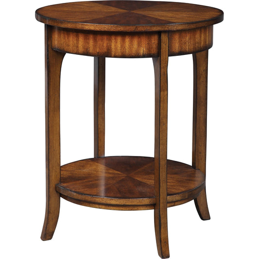 Carmel Round Lamp Table by Uttermost. Made from particle board, solid wood, veneer in a modern style.