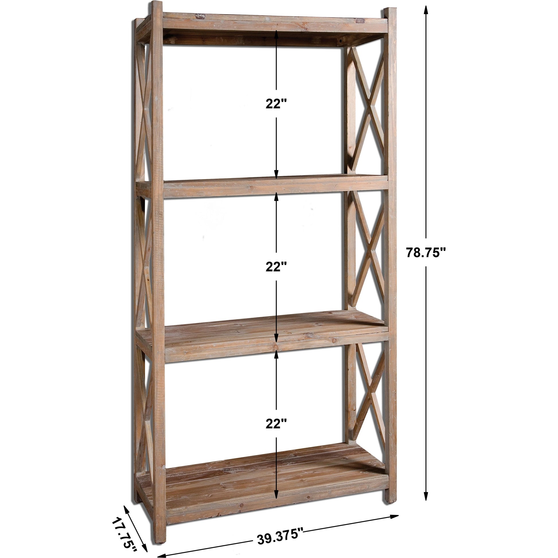 Stratford Reclaimed Wood Etagere by Uttermost. Made from reclaimed fir in a cottage & farmhouse style.