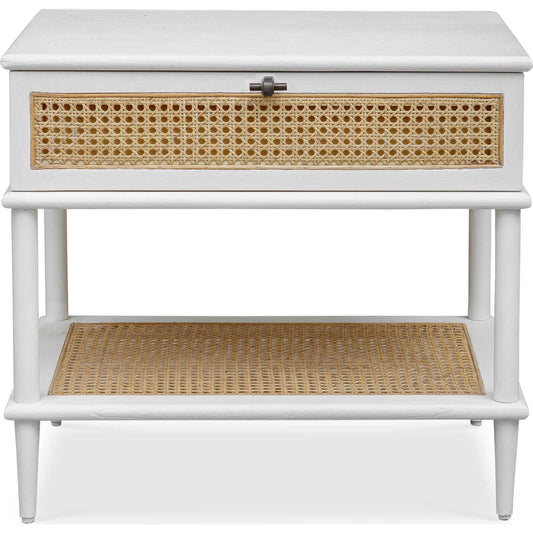 Coast Rattan Side Table by Uttermost. Made from mindi wood, mdf mindi veneer with rattan cane in a unique style.