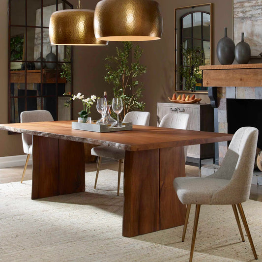 Glenmore Dining Table by Uttermost in natural. Made from suar wood, metal kd in a transitional style.