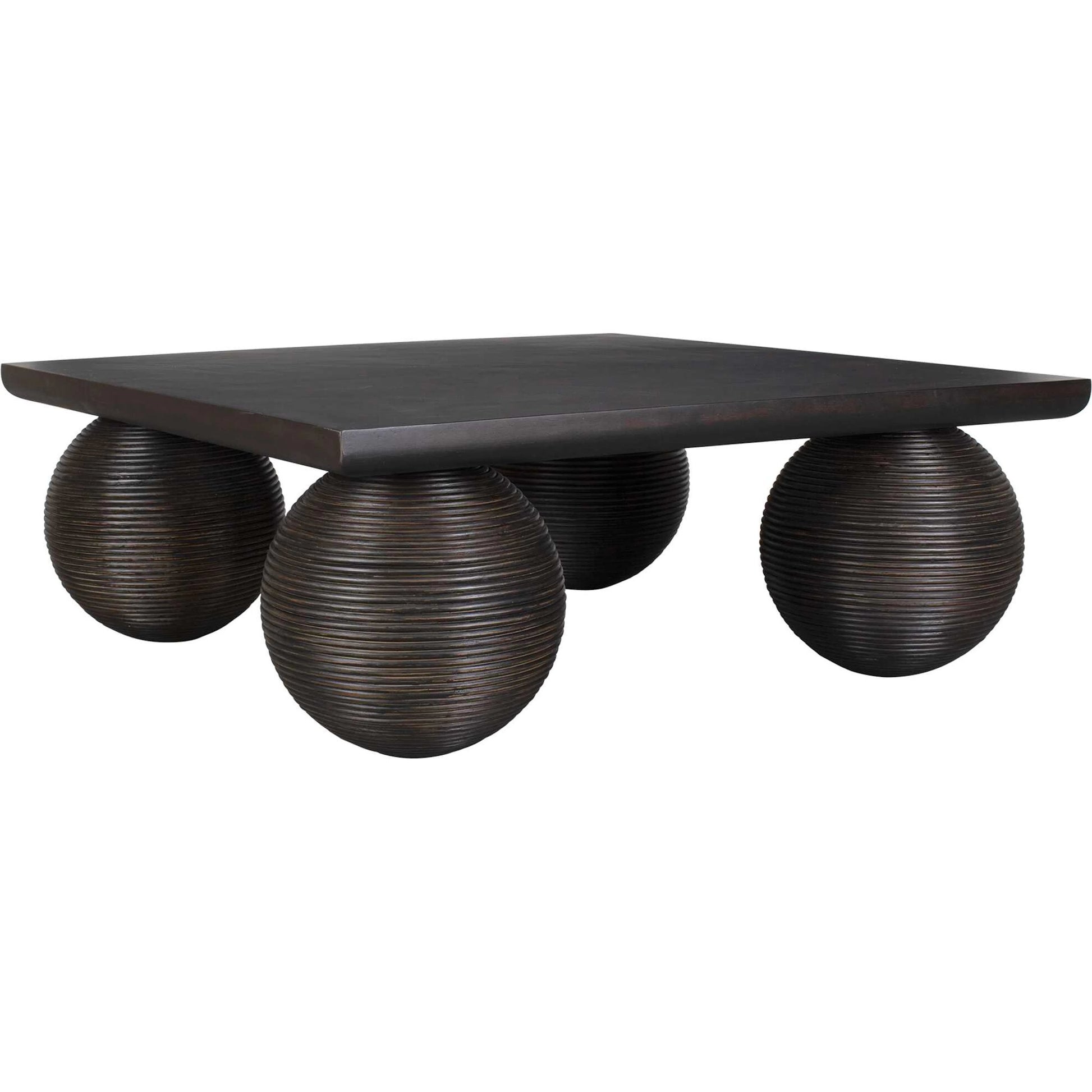 Kasson Sphere Leg Coffee Table by Uttermost in black. Made from mdf mango veneer, javamix wood in a unique style.