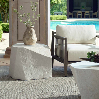 Parra Outdoor Side Table by Uttermost. Made from glass fiber reinforced concrete in a unique style.