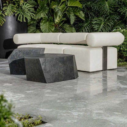 Parra  Outdoor Coffee Table by Uttermost. Made from glass fiber reinforced concrete in a modern style.