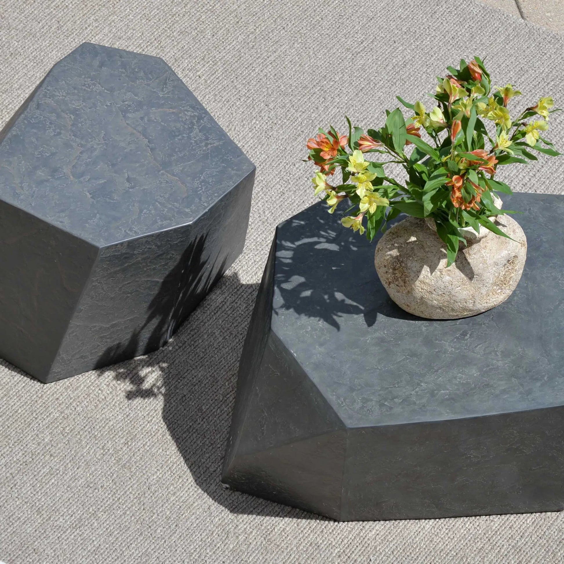 Parra  Outdoor Coffee Table by Uttermost. Made from glass fiber reinforced concrete in a modern style.