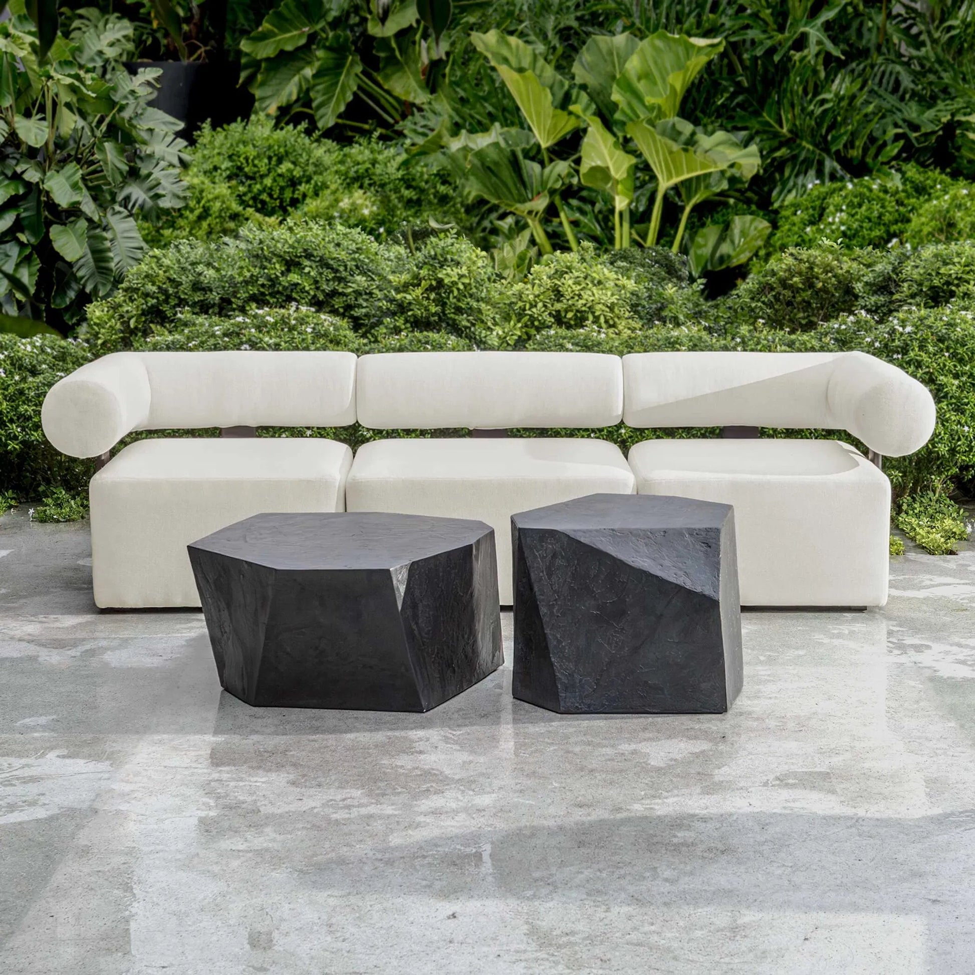 Parra  Outdoor Coffee Table by Uttermost. Made from glass fiber reinforced concrete in a modern style.