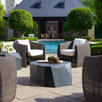 Parra  Outdoor Coffee Table by Uttermost. Made from glass fiber reinforced concrete in a modern style.