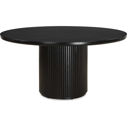 Hersch Round Dining Table by Uttermost in black. Made from oak wood, plywood in a unique style.