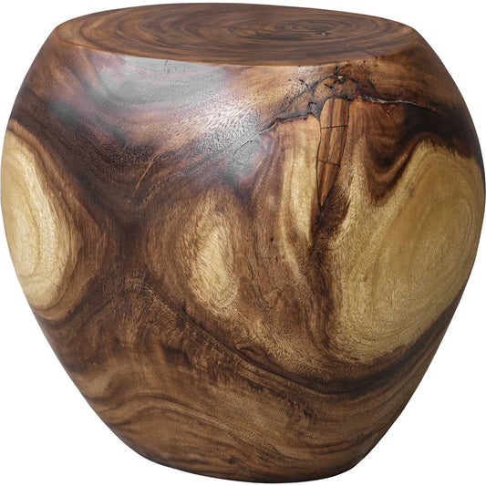 Lomas Solid Accent Stool by Uttermost in natural. Made from suar wood in a unique style.