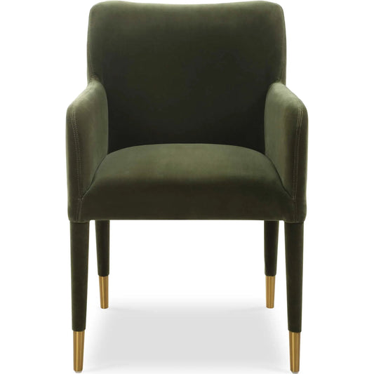 Conifer Moss Dining Arm Chair by Uttermost in moss. Made from fabric, foam, plywood, steel in a unique style.