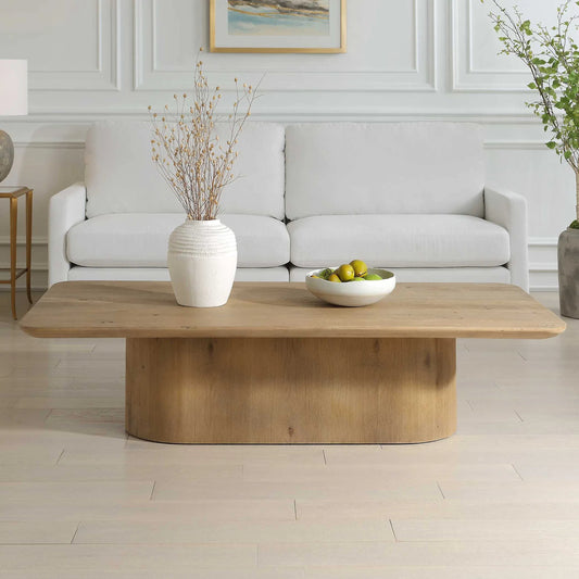 Camerlin Coffee Table by Uttermost in oak. Made from reclaimed oak, plywood in a unique style.