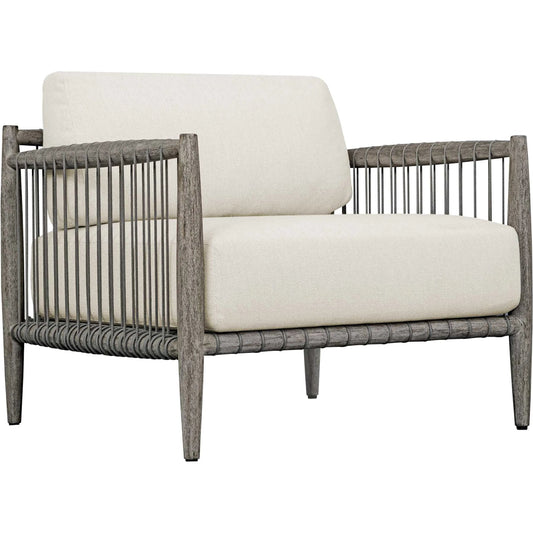 Borneo Outdoor Lounge Chair by Uttermost in oyster white, dark gray. Made from mahogani wood, fabric cloud dancer in a unique style.