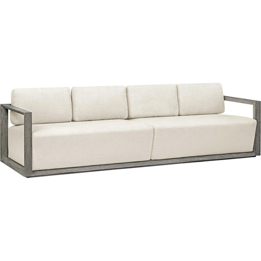 Remsen Outdoor Sofa by Uttermost in gray. Made from mahogani wood, fabric cloud dancer in a unique style.