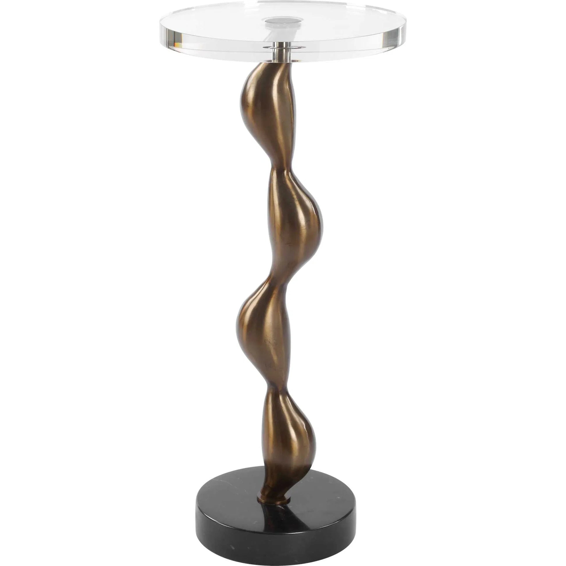 Remolino Drink Table by Uttermost in bronze. Made from crystal, marble, iron in a unique style.