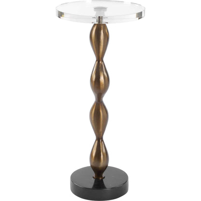 Remolino Drink Table by Uttermost in bronze. Made from crystal, marble, iron in a unique style.