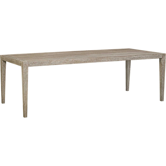 Kirkham Outdoor Dining Table by Uttermost in wheat. Made from mahogani wood in a unique style.