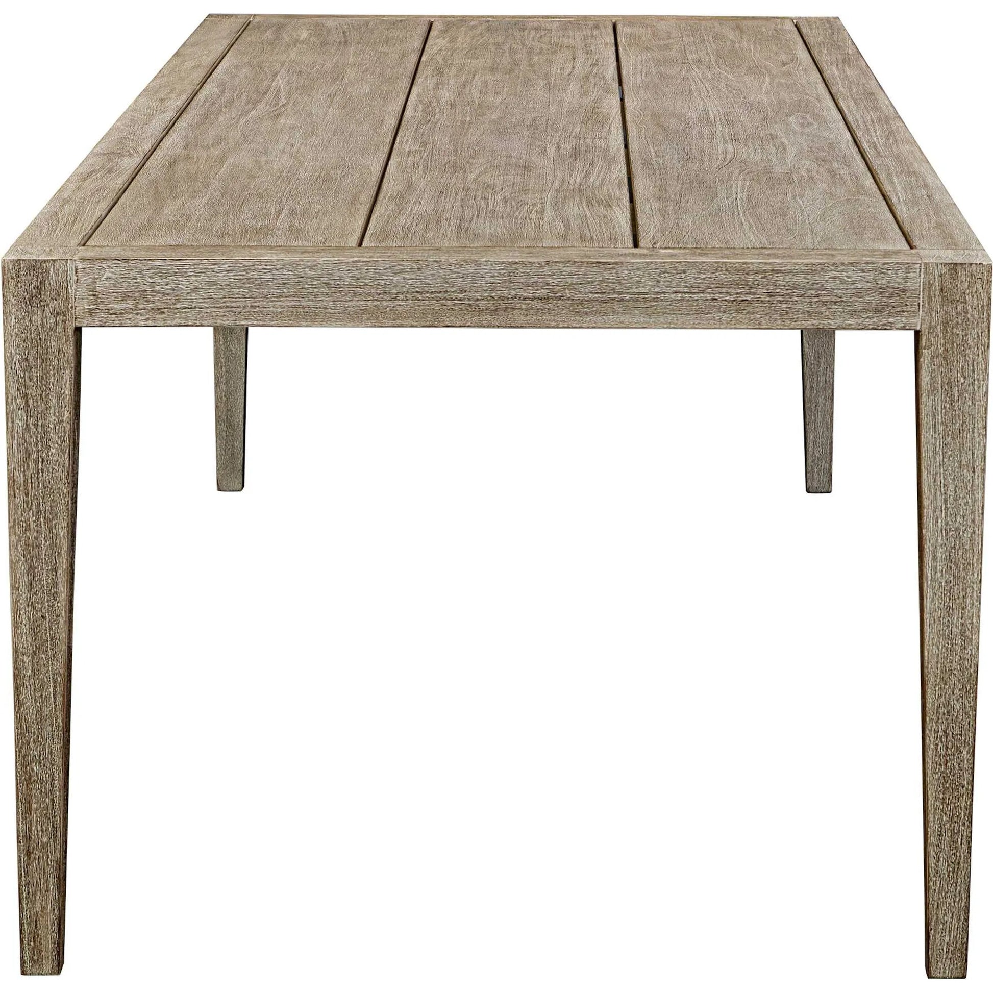 Kirkham Outdoor Dining Table by Uttermost in wheat. Made from mahogani wood in a transitional style.