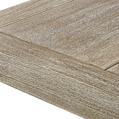 Kirkham Outdoor Dining Table by Uttermost in wheat. Made from mahogani wood in a transitional style.