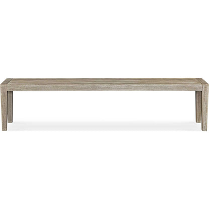 Kirkham Outdoor Bench by Uttermost in wheat. Made from mahogani wood in a transitional style.